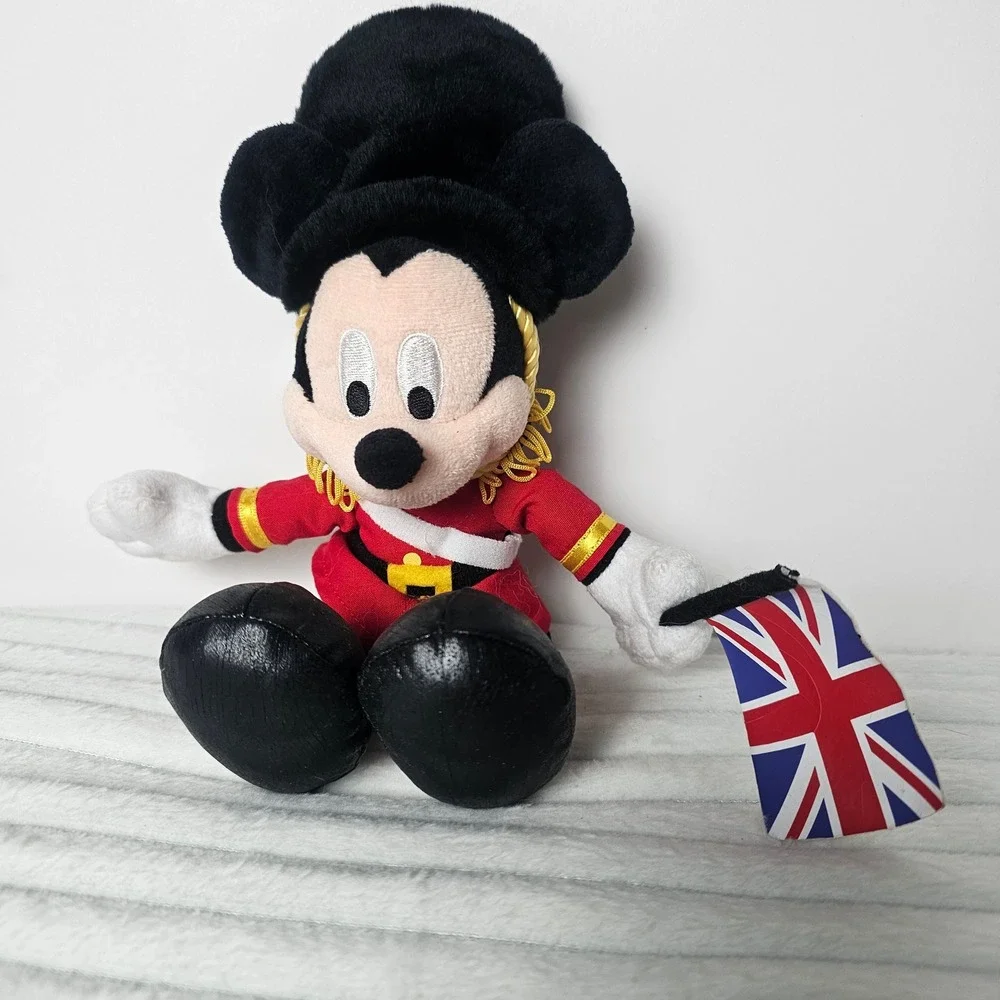 Disney Parks Mickey Mouse Plush Royal Guard Union Jack Flag‎ Epcot UK Souvenir